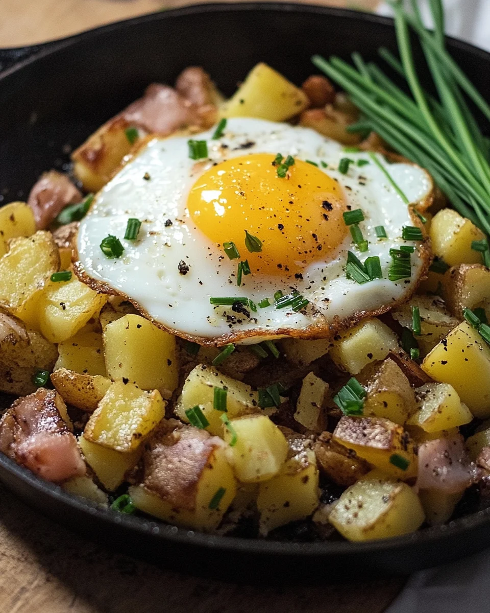 Leberk&auml;se-Kartoffel-Pfanne