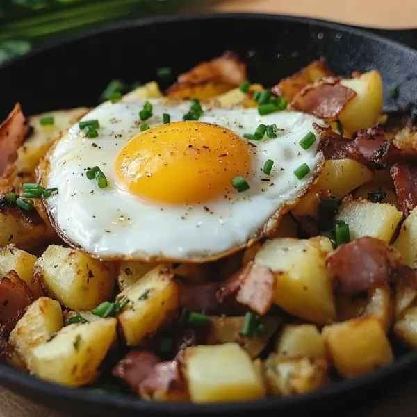 Leberkäse-Kartoffel-Pfanne mit Spiegelei von FrlM