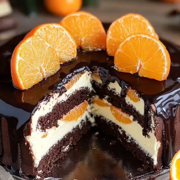 Lebkuchen-Torte mit Paradiescreme und Mandarinen