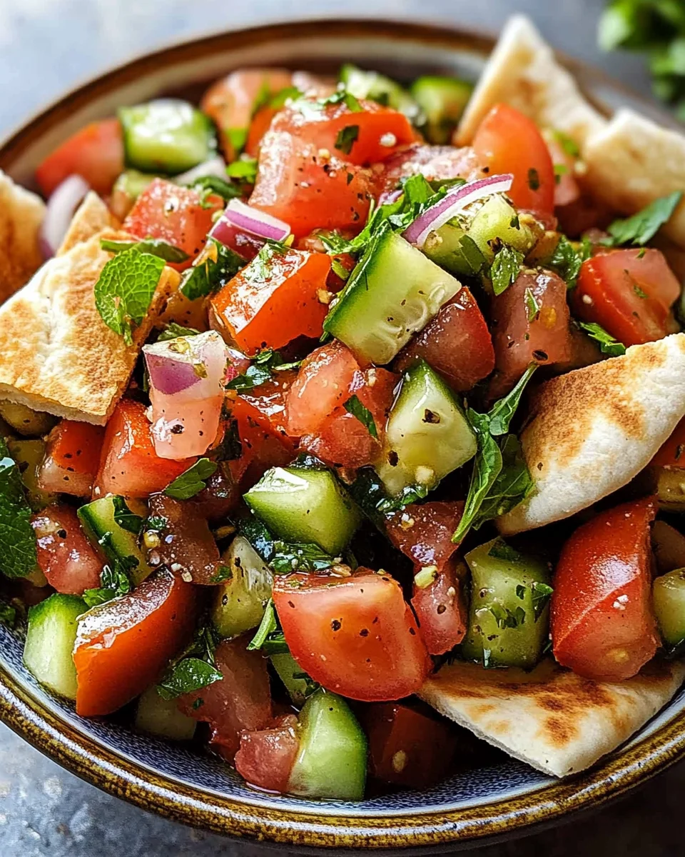 Libanesischer Tomaten Pita Salat