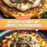 Mozzarella Rösti mit Zwiebel-Pilzrahmsoße 18 Pinterest Hidden Image