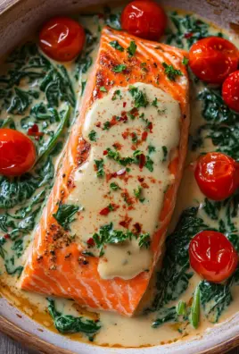 Ofenlachs mit Spinat