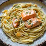 Orangen Lachs Pasta