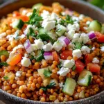 Orientalischer Rote Linsen Salat mit Feta