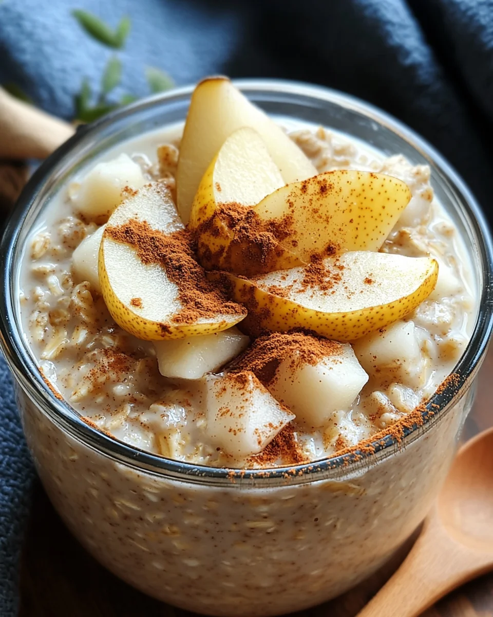 Overnight Oats with Cinnamon and Pear