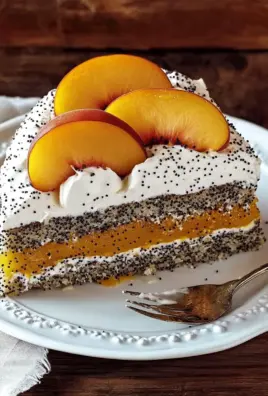 Pfirsichtorte mit Mohn