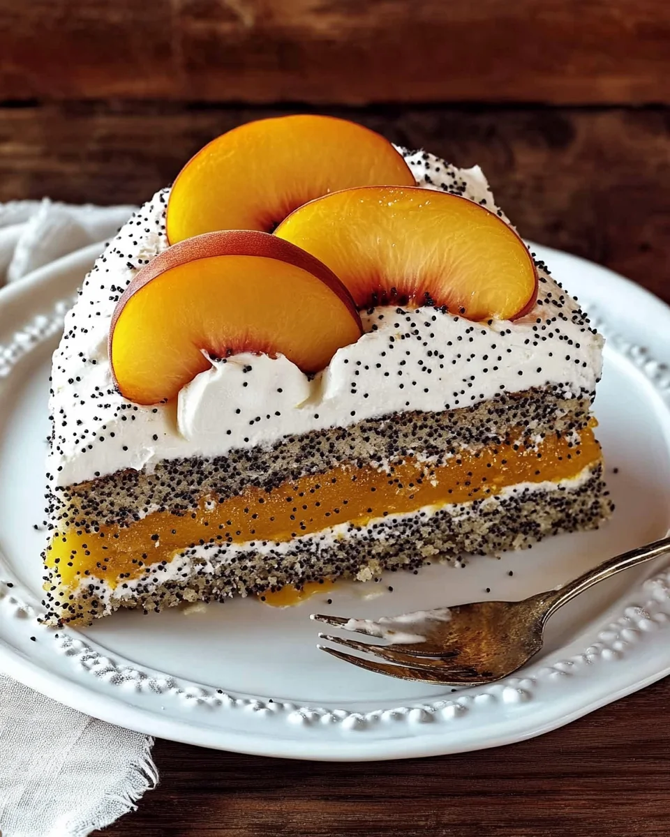 Pfirsichtorte mit Mohn
