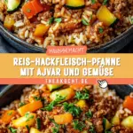 Reis-Hackfleisch-Pfanne mit Ajvar und Gemüse 16 Pinterest Hidden Image