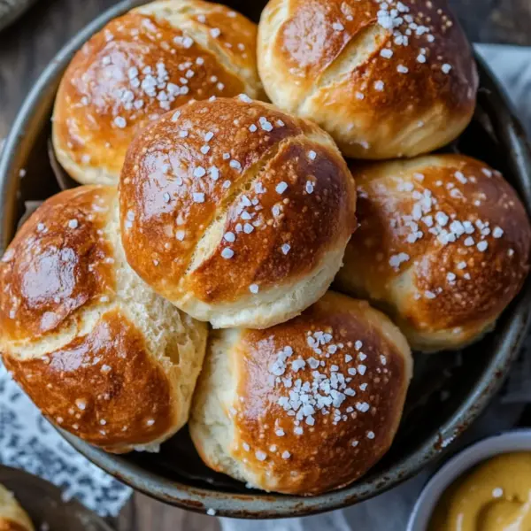 Rezept für Laugenbrötchen im Muffinsblech gebacken