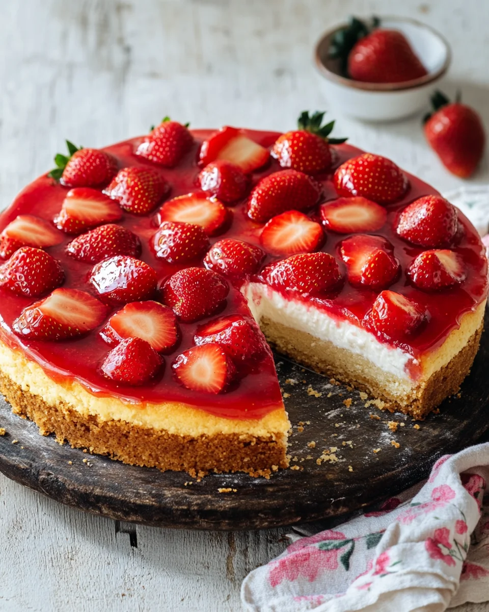 Schneller Erdbeerkuchen mit Schmand