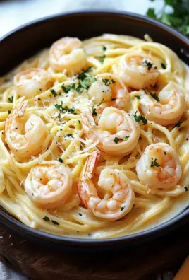 Spaghetti Alfredo mit Garnelen