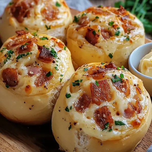 Speck & Käse Brötchen mit Knoblauchbutter