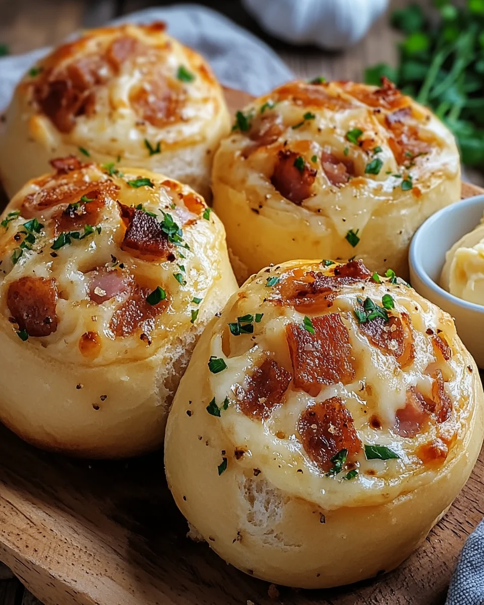 Speck & Käse Brötchen mit Knoblauchbutter