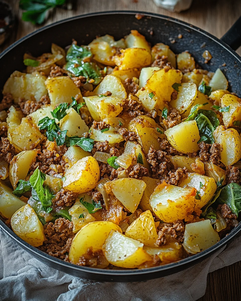 Spitzkohl-Kartoffel-Pfanne mit Hackfleisch