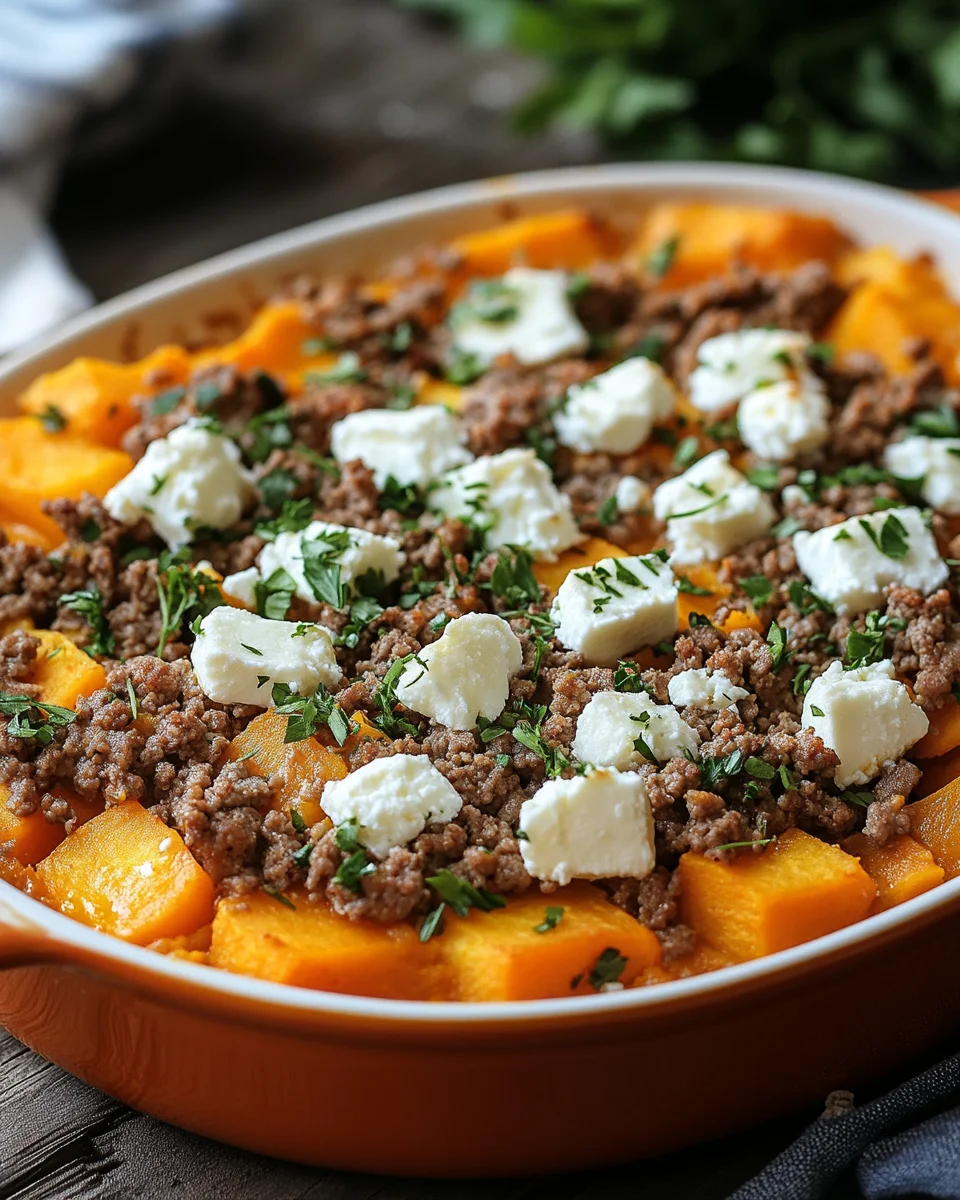 Süßkartoffel-Hackfleisch-Auflauf mit Feta 26 Süßkartoffel-Hackfleisch-Auflauf mit Feta