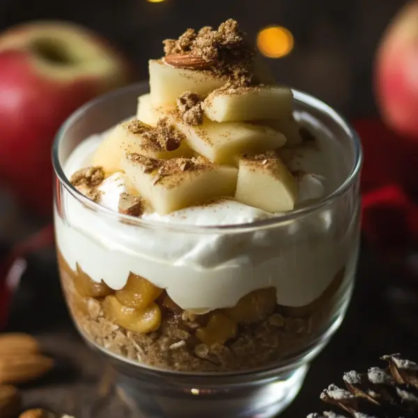 Winterliche Spekulatius-Creme mit Bratapfelkompott
