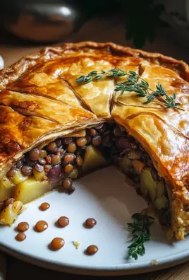 Wirsing-Pie mit Pilz-Linsen-Kartoffelfüllung