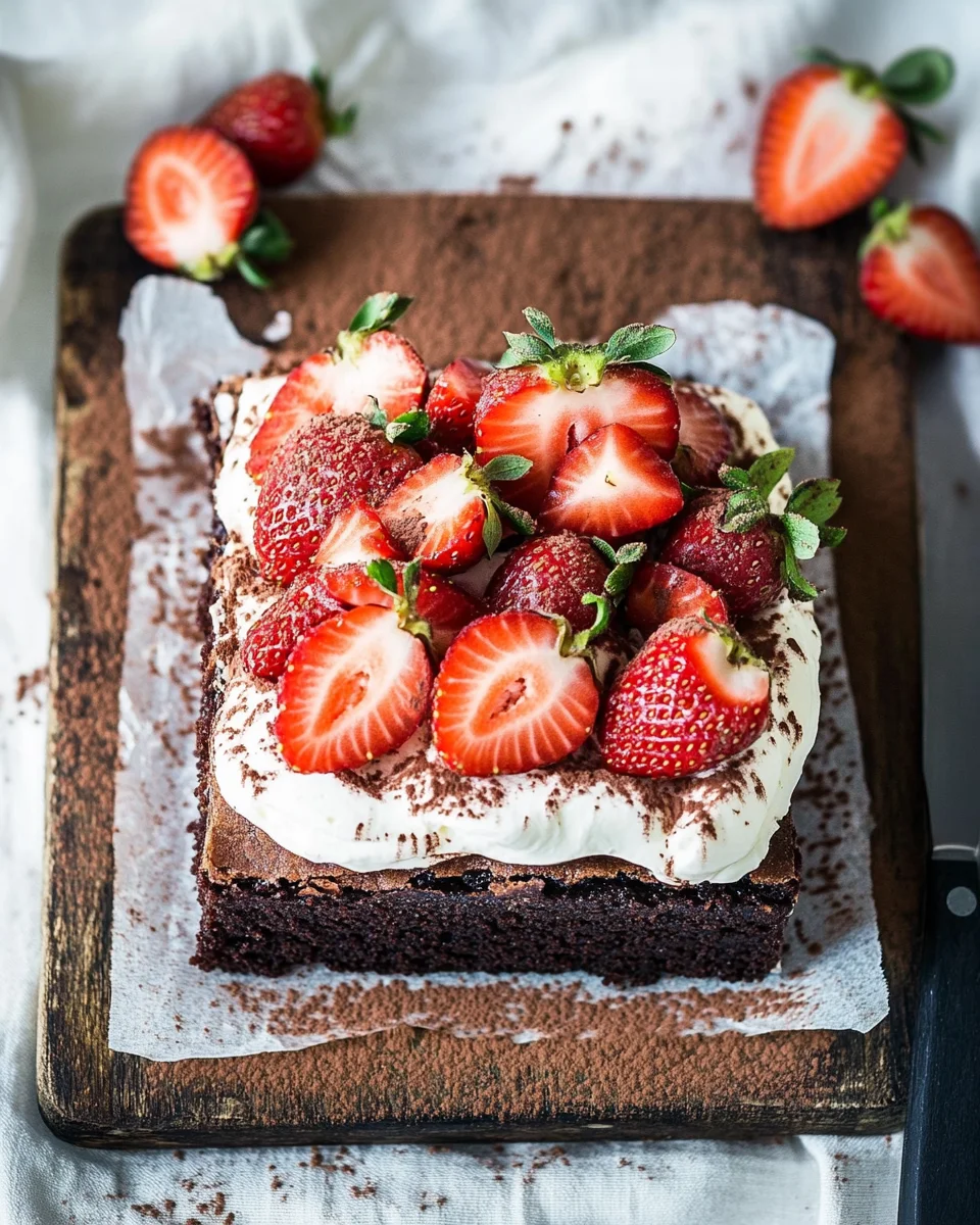 Brownie mit Mascarpone und Erdbeeren 19 Brownie