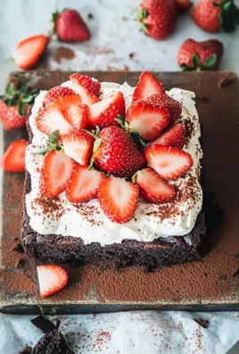 Brownie mit Mascarpone und Erdbeeren 19 Brownie mit Mascarpone und Erdbeeren