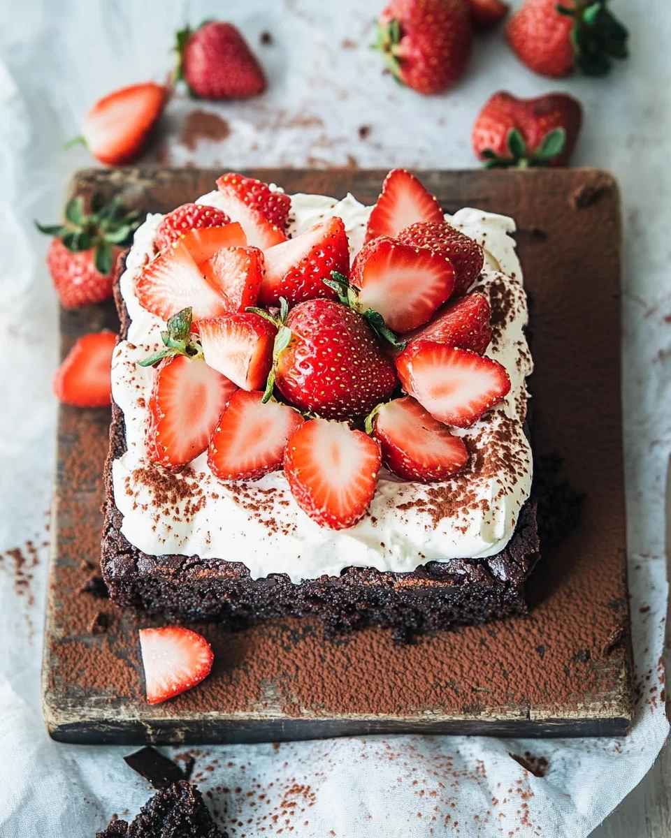 Homepage 4 Brownie mit Mascarpone und Erdbeeren