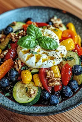 Burrata-Salat mit Ofengemüse und Blaubeeren