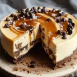 Cookie Dough Cheesecake mit Salted Caramel Swirl