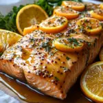 Gebackener Orangen-Lachs mit Honig-Senf-Glasur