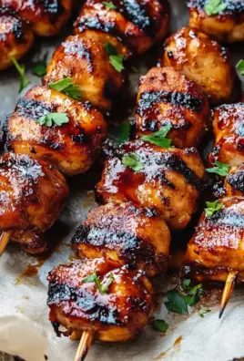 Gegrillte Honig-BBQ-Bacon-Hühnchen-Spieße einfach zubereiten