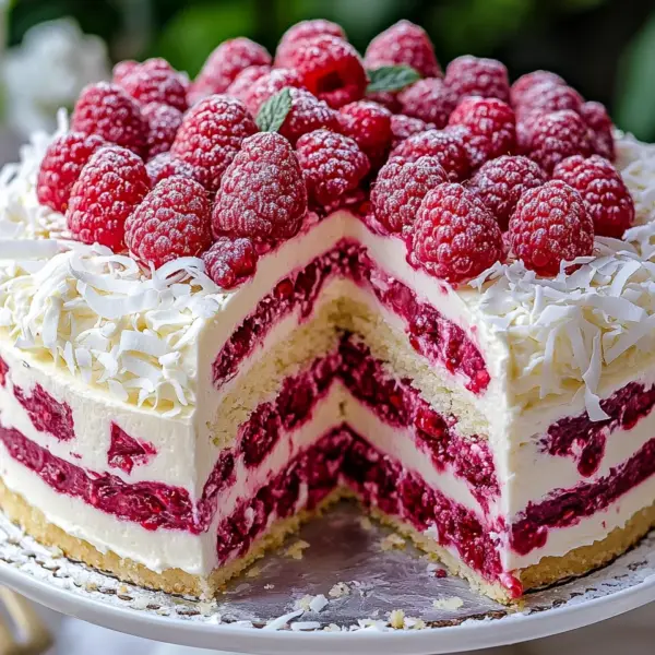 Himbeer-Raffaello-Torte ohne Gelatine