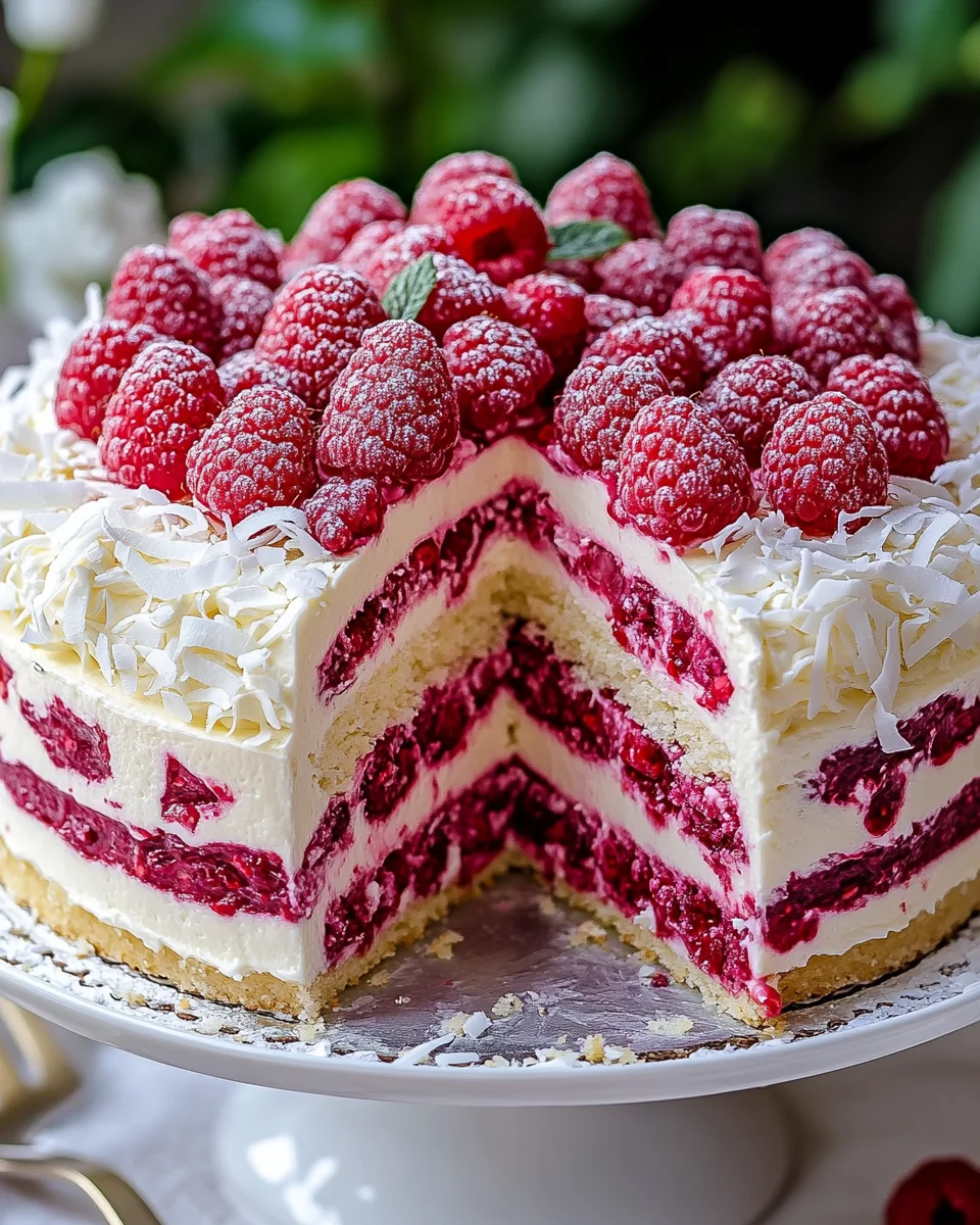 Himbeer-Raffaello-Torte ohne Gelatine