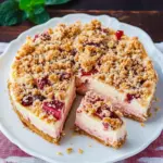 Rhabarber-Cheesecake mit Streuseln