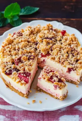 Rhabarber-Cheesecake mit Streuseln