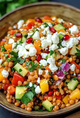 Rote Linsen Salat Orientalisch mit Feta