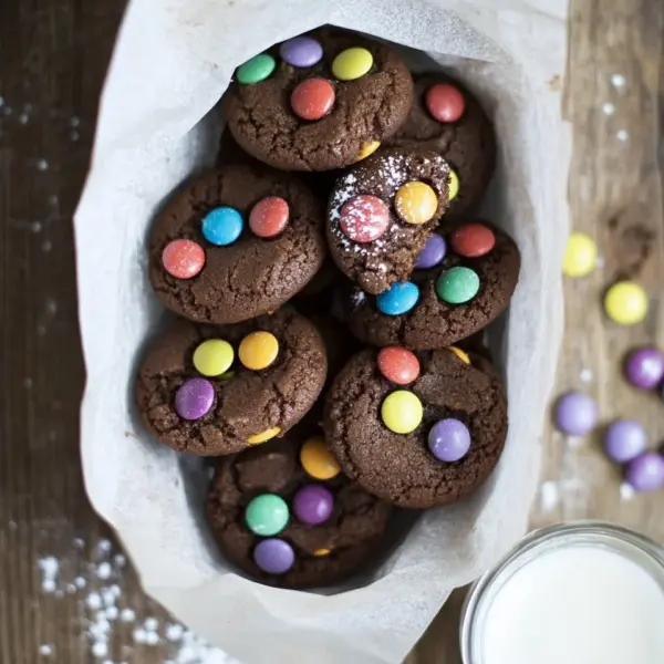 Schokoladen Cookies mit Smarties