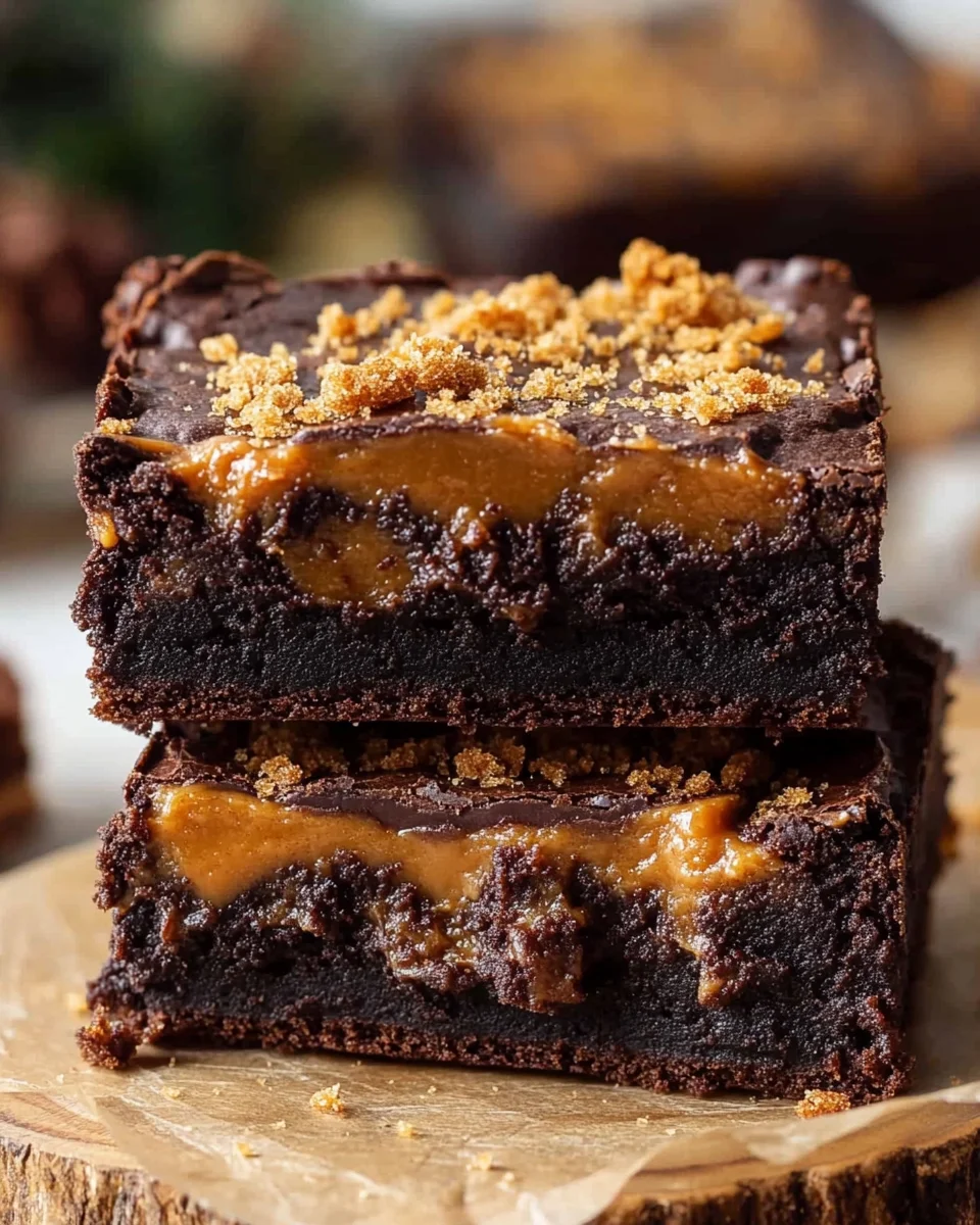 Spekulatius Brownies mit Lotus Biscoff Brotaufstrich