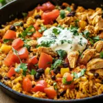 Taco-Pfanne mit Huhn und Reis