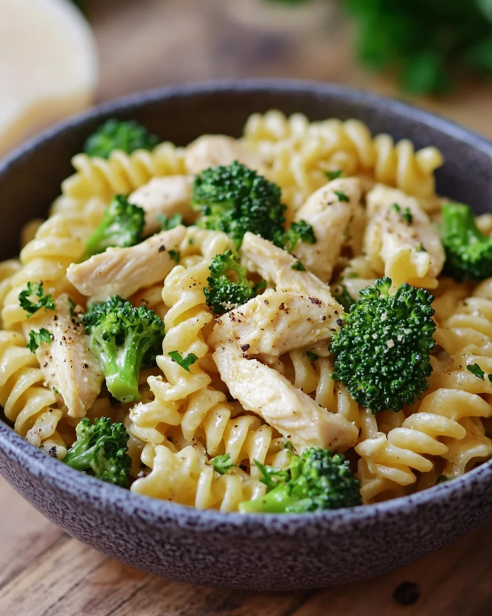 Cremige Hähnchen-Brokkoli-Pasta
