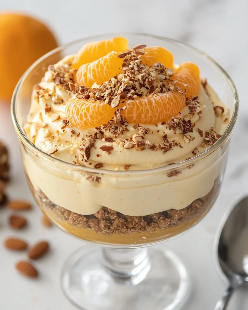 Eierlikör-Mousse mit Spekulatius-Creme und Mandarinen