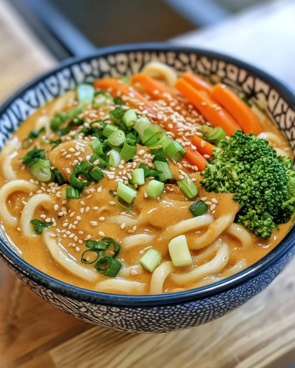 Erdnussbutter Udon Nudeln