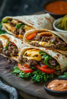 Gegrillte Cheeseburger-Wraps