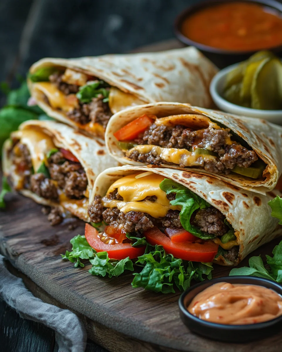 Gegrillte Cheeseburger-Wraps 19 Gegrillte Cheeseburger-Wraps