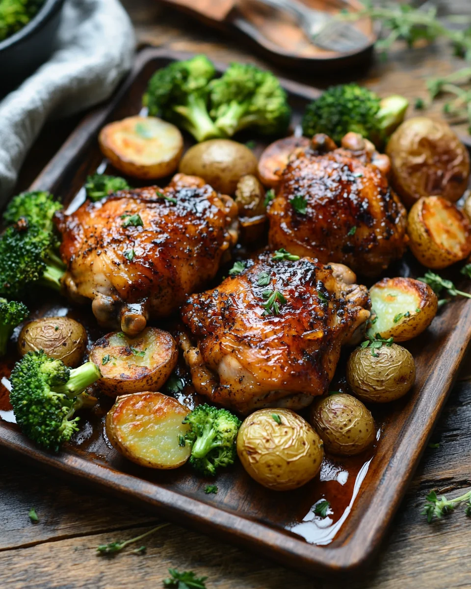 Honey-Garlic Chicken with Broccoli and Potatoes 19 Honey-Garlic Chicken with Broccoli and Potatoes