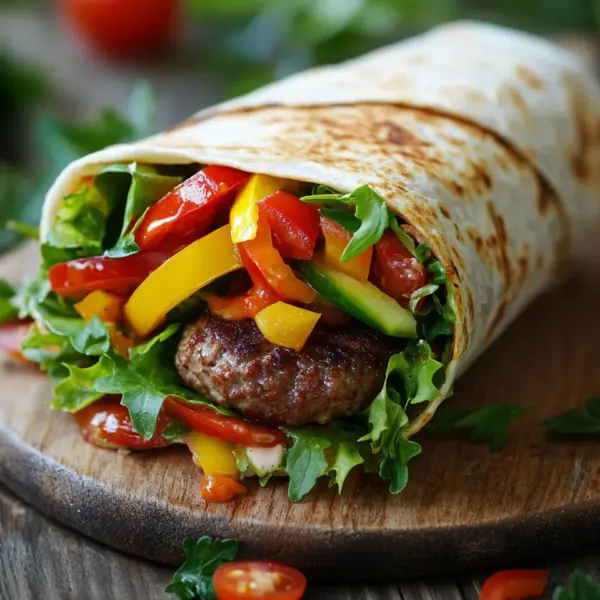 Kalorienarmer Burger-Wrap unter 250 Kalorien