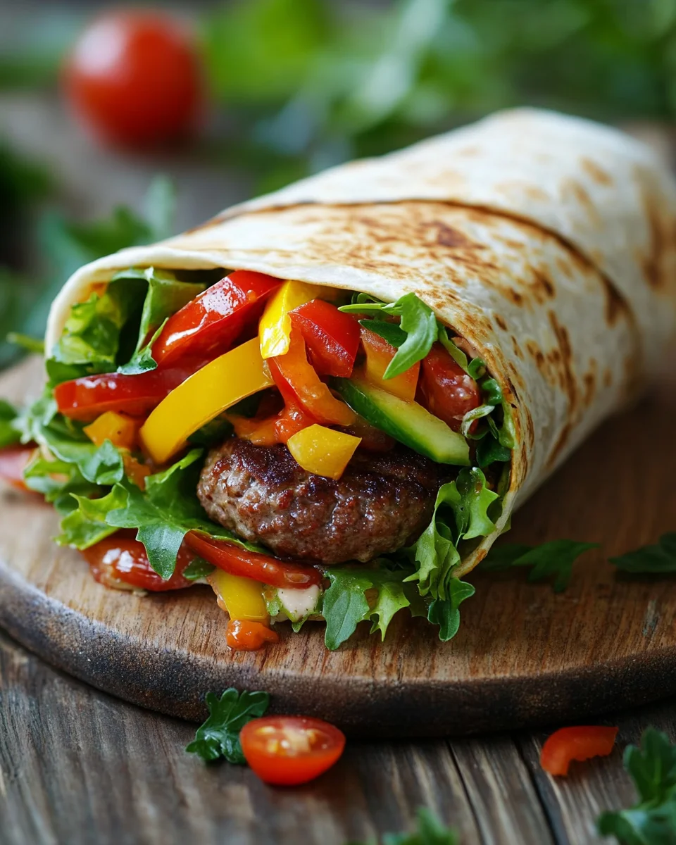 Kalorienarmer Burger-Wrap unter 250 Kalorien