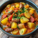 Kartoffelgulasch mit W&uuml;rstchen