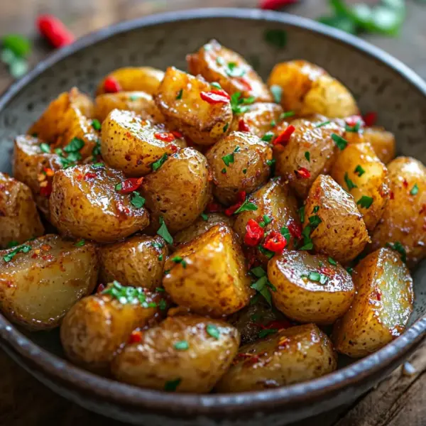 Knusprige Honig-Chili-Kartoffeln