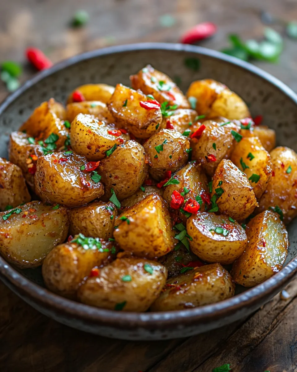 Knusprige Honig-Chili-Kartoffeln