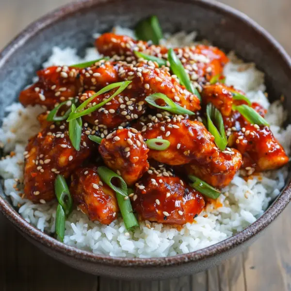 Koreanischer Reis Hähnchen Bowl