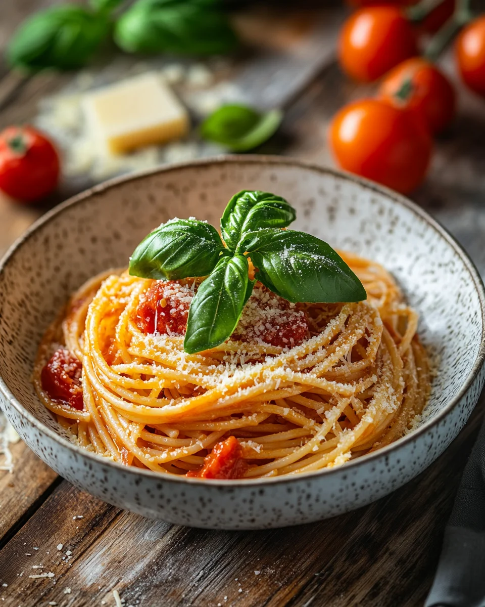 Linguine mit Tomaten-Parmesansoße 22 Linguine mit Tomaten-Parmesansoße