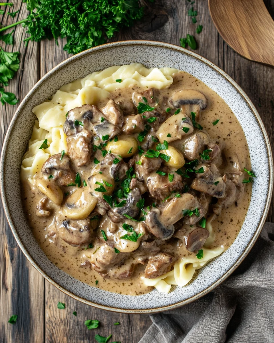 Medaillons in Champignon Rahmsoße mit Spätzle